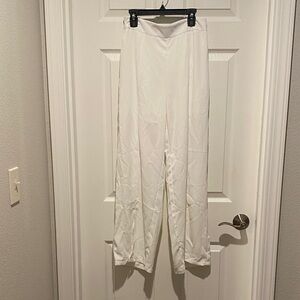 SHEIN Petite S White Wide Leg Pants